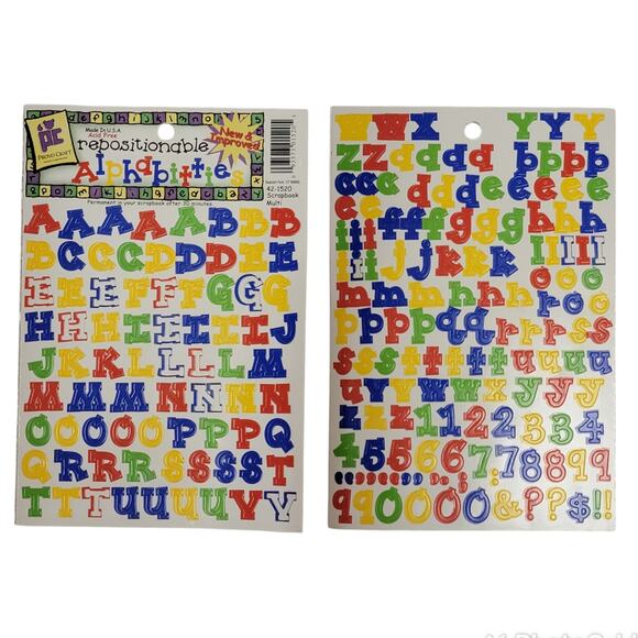 Provo Craft Alphabitties Stickers 4 Sheets ABC 123 Multi Red Black Scrapbooking - Picture 3 of 5